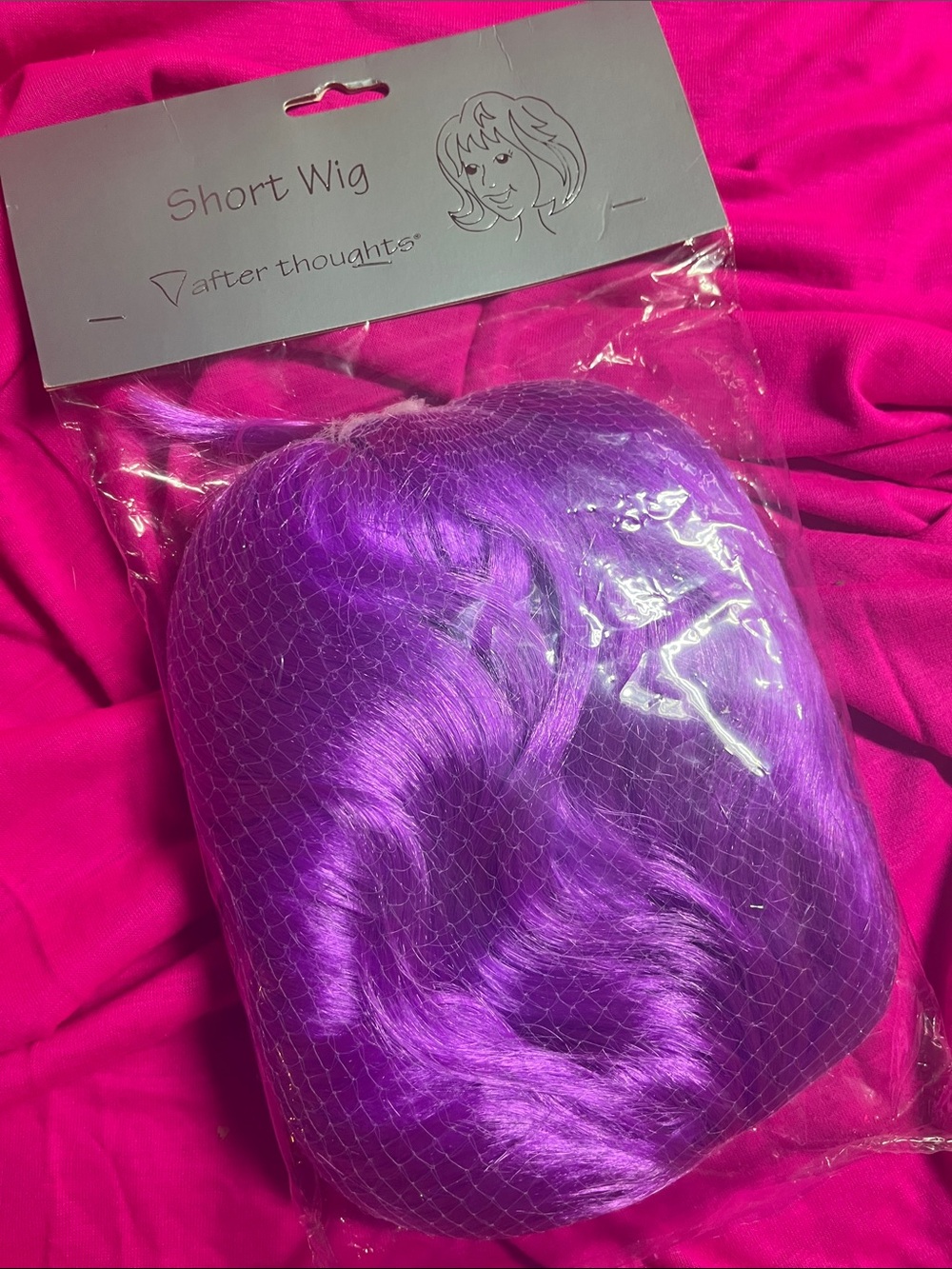 NEW Retro Afterthoughts Halloween Short Wig Deep Purple
